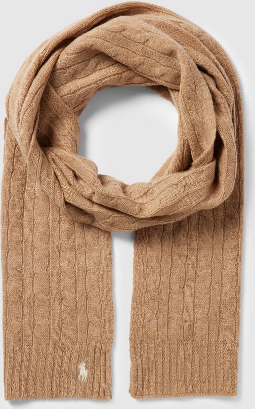 Polo Ralph Lauren Gebreide sjaal met kabelpatroon model 'CABLE'