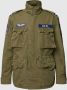 Polo Ralph Lauren Militaire Herringbone Katoenen Jas met Patches Green Heren - Thumbnail 1