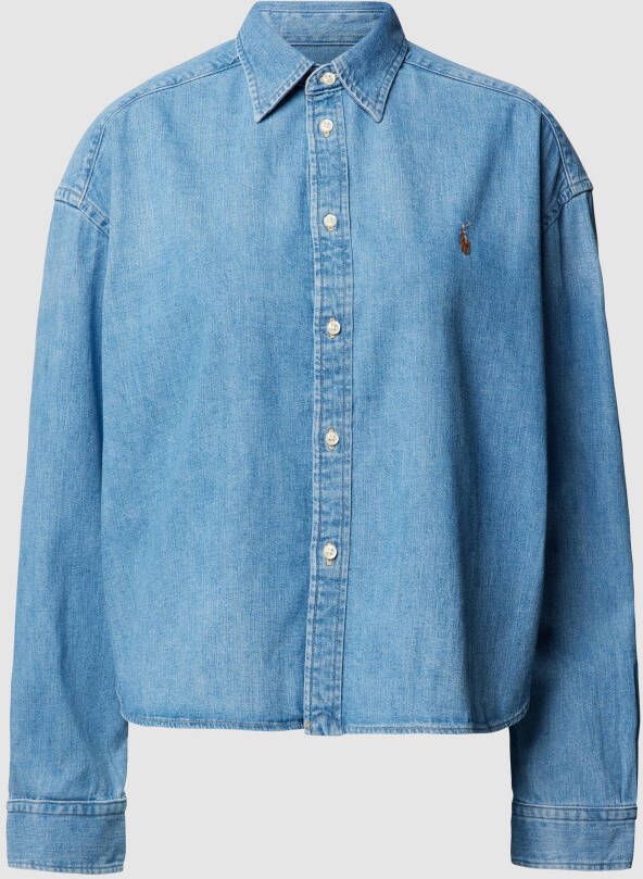 Polo Ralph Lauren Jeansblouse met logostitching