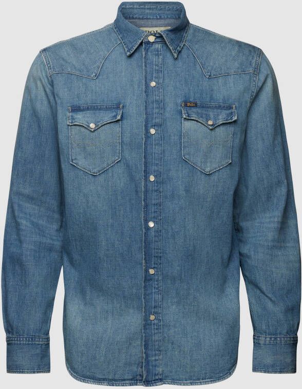 Polo Ralph Lauren Regular fit jeansoverhemd met borstzakken model 'ICON'