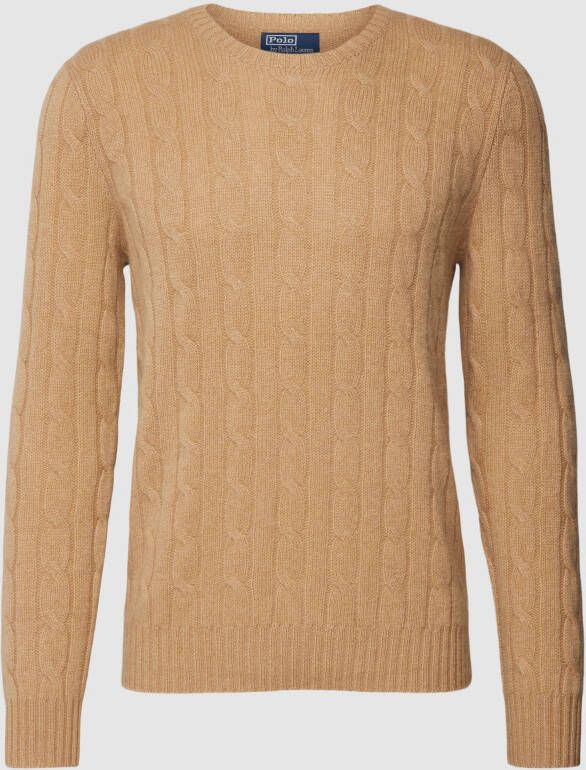 Polo Ralph Lauren Kasjmier pullover met kabelpatroon model 'CABLE'