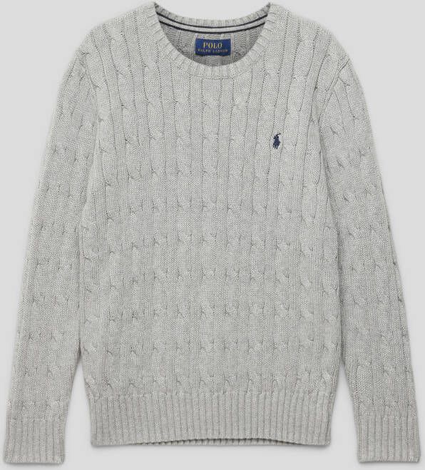 Polo Ralph Lauren Kids Gebreide pullover met kabelpatroon en logostitching