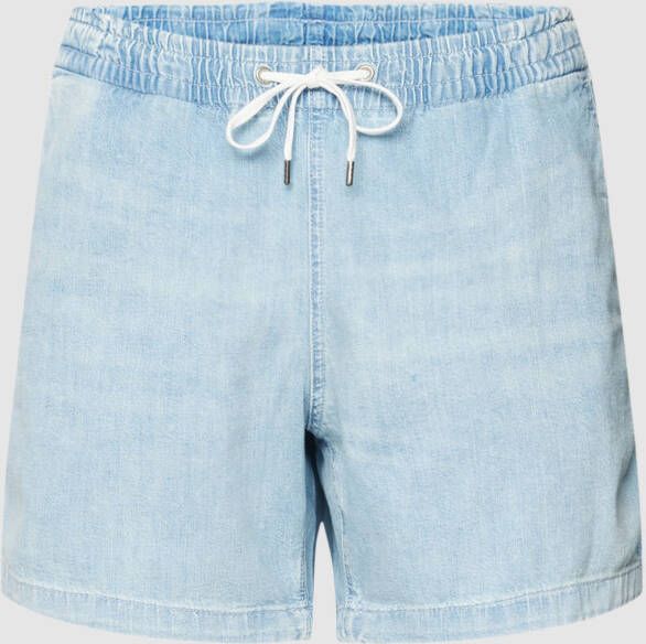 Polo Ralph Lauren Shorts Elastische Taille Denim Shorts met Pony Logo Blue