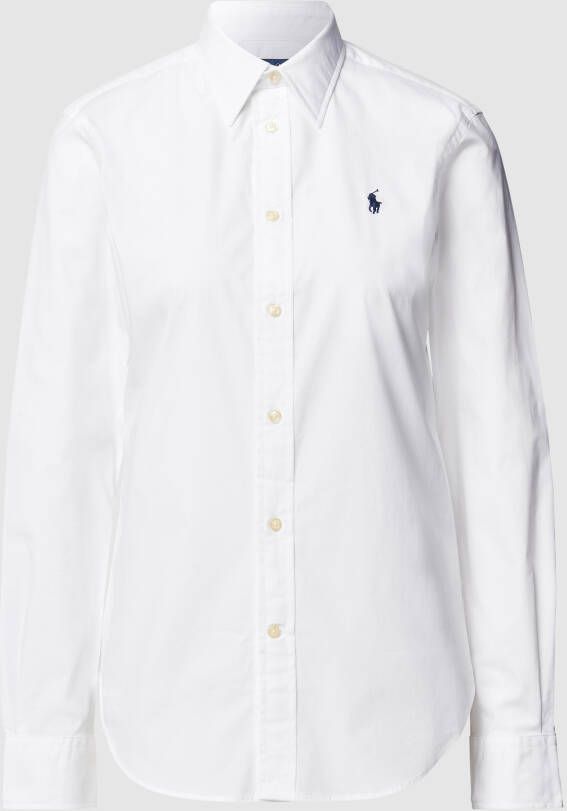 Polo Ralph Lauren Overhemdblouse met stretch en labelstitching