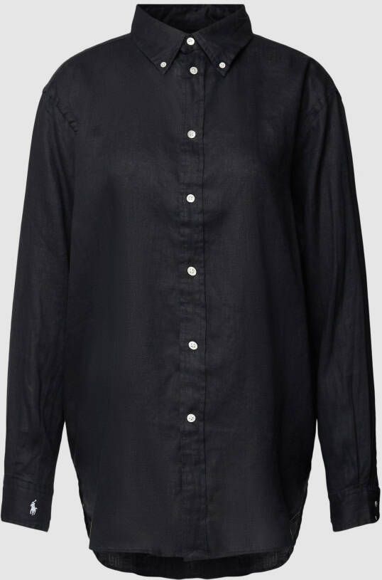 Polo Ralph Lauren Overhemdblouse van linnen met logostitching model 'LIGH'