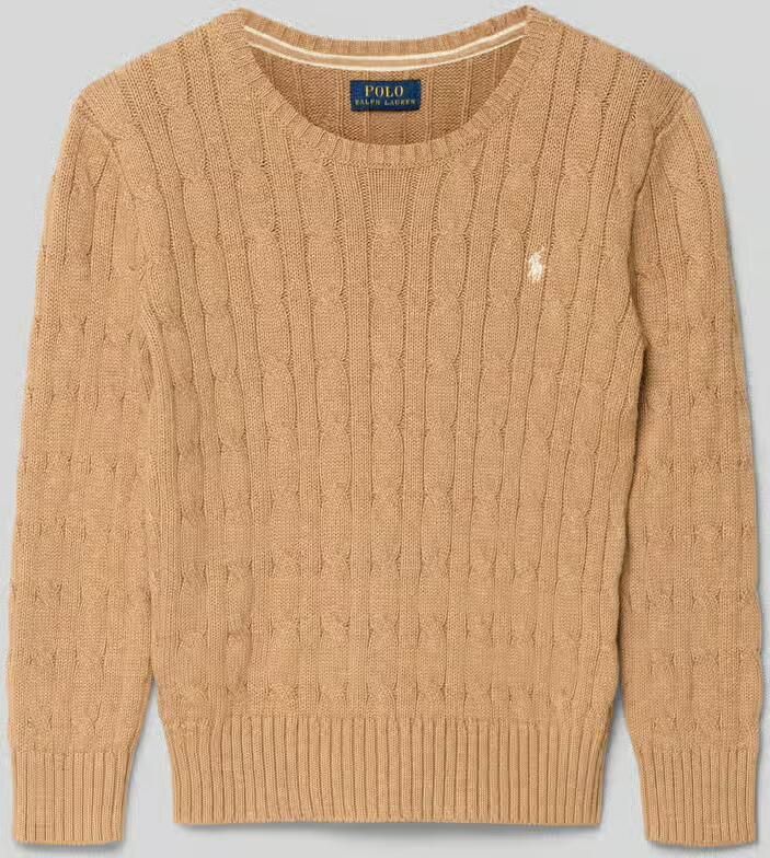Polo Ralph Lauren Kids Gebreide pullover met kabelpatroon en labelstitching