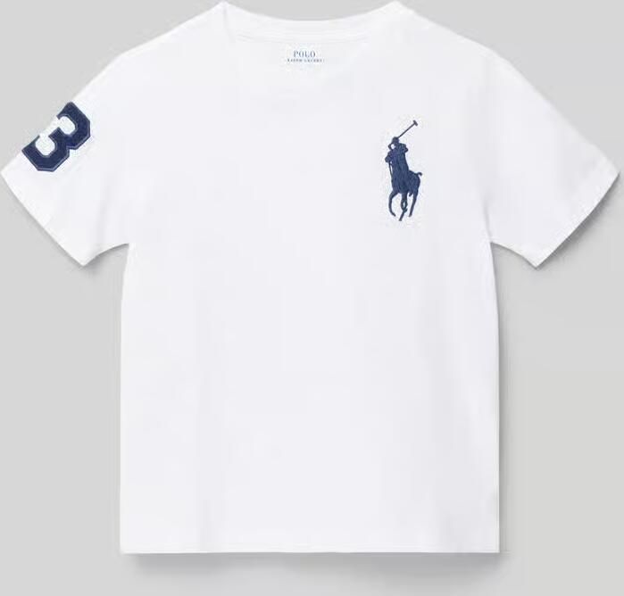 Polo Ralph Lauren Teens T-shirt met logo- en motiefstitching - Foto 4