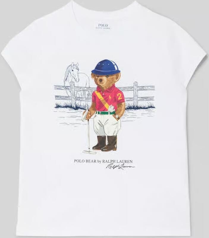 Polo Ralph Lauren Kids T-shirt met motiefprint en ronde hals