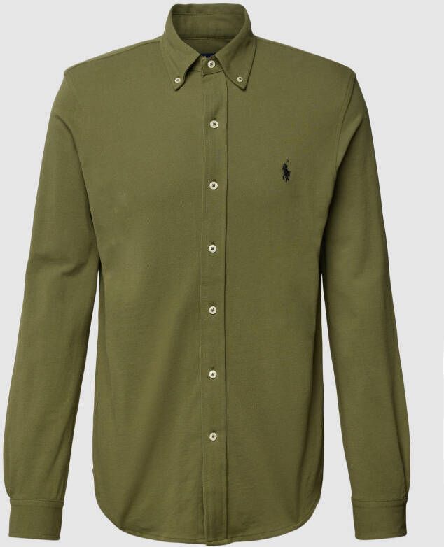 Ralph Lauren Groen Casual Overhemd Slim Fit Button-Down Kraag Green Heren