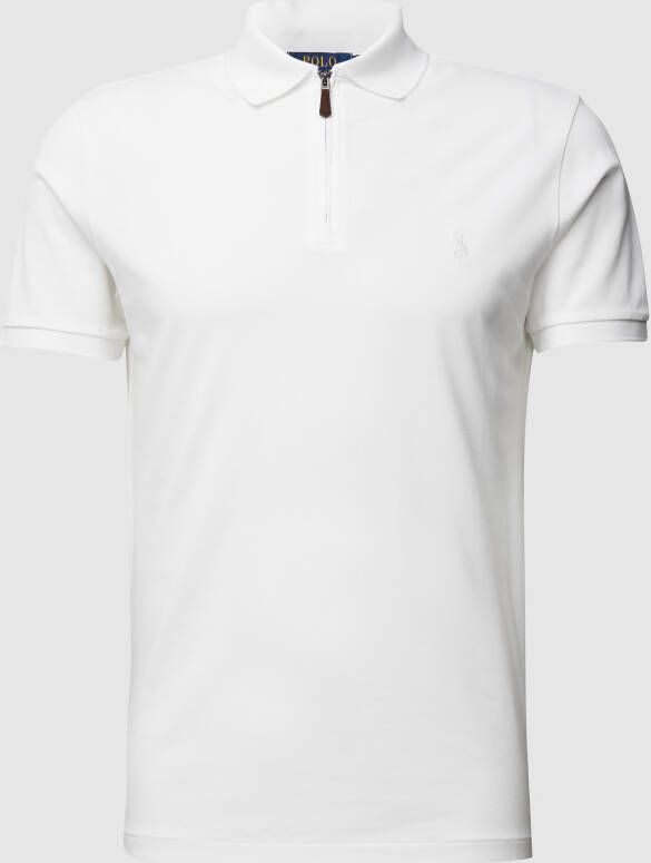 Polo Ralph Lauren Poloshirt met logostitching en ritssluiting