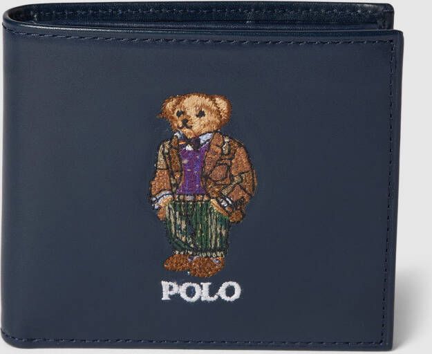 Polo Ralph Lauren Portemonnee van runderleer met motiefstitching