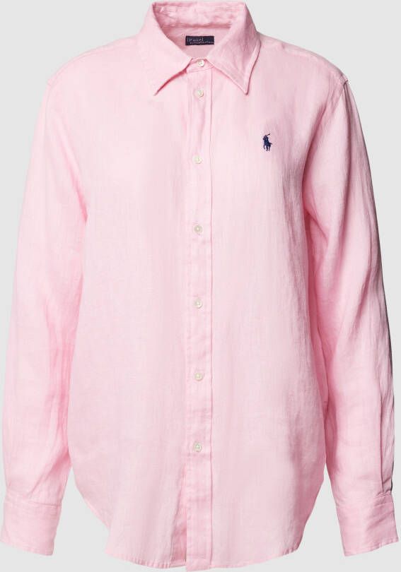 Polo Ralph Lauren Classic fit overhemdblouse van linnen met logostitching
