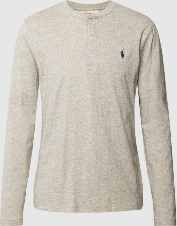 Polo Ralph Lauren Shirt met lange mouwen en labelstitching model 'HENLEY'