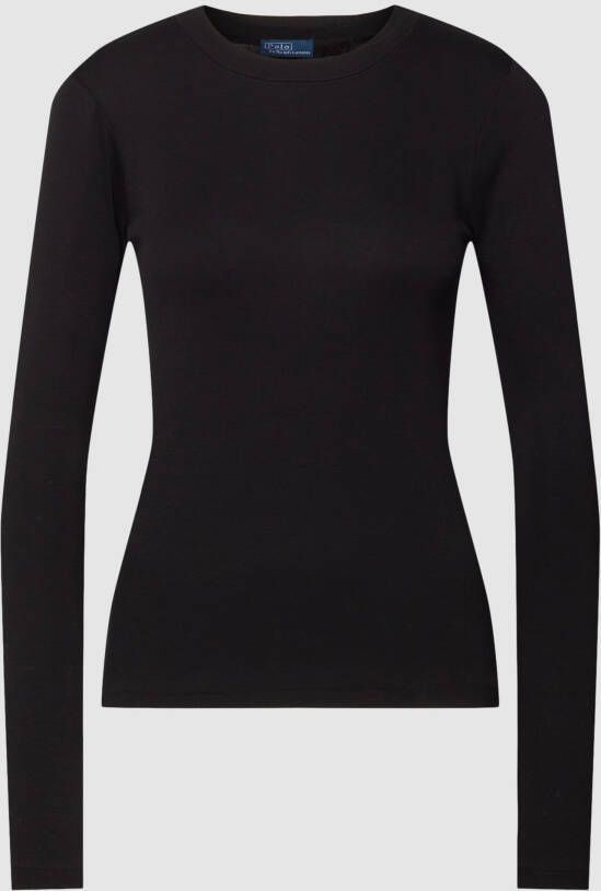 Polo Ralph Lauren Shirt met lange mouwen in effen design model 'RIB'