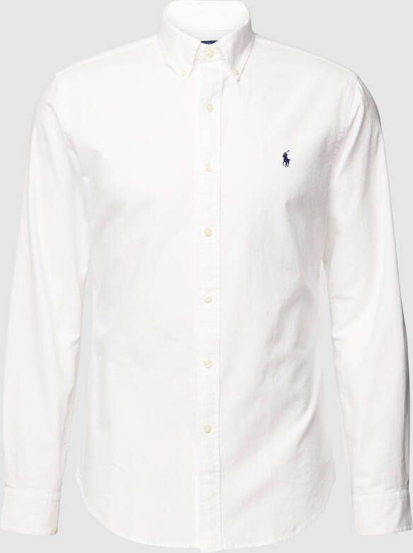 Polo Ralph Lauren Overhemd Lange Mouw CHEMISE CINTREE SLIM FIT EN OXFORD LEGER TYPE CHINO COL BOUTONNE