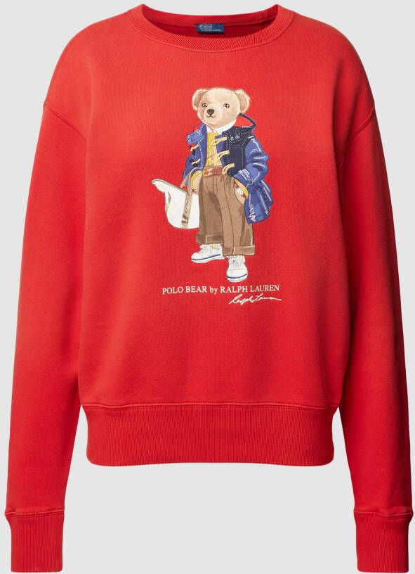 Polo Ralph Lauren Bear FLC Sweatshirt met Lange Mouwen Red Dames