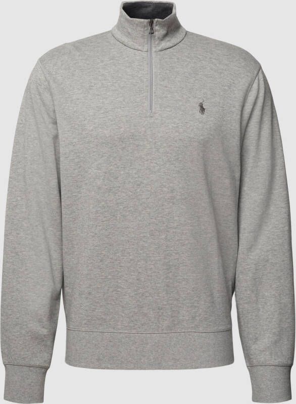 Polo Ralph Lauren Sweatshirt met riblook en korte ritssluiting