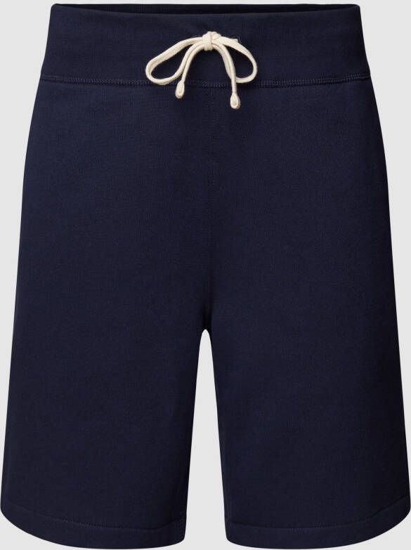 Ralph Lauren Navy Katoenmix Shorts met Polo Pony Motief Blue Heren