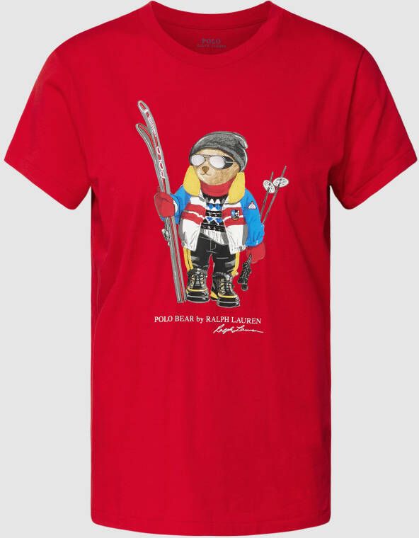 Polo Ralph Lauren T-shirt met label- en motiefprint model 'SKI BEAR'