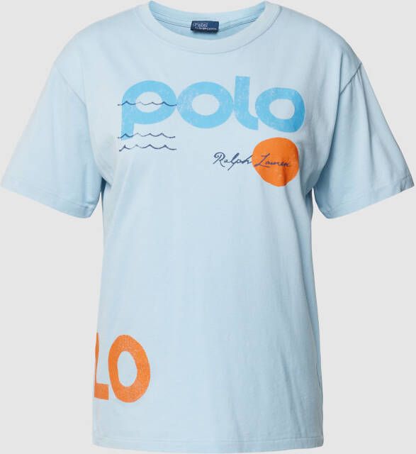 Polo Ralph Lauren T-shirt met label- en motiefprint model 'WAVES'
