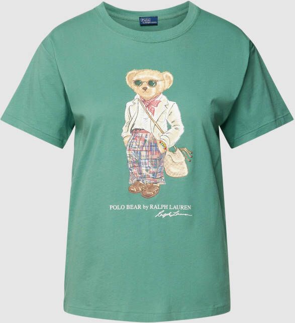 Ralph Lauren Polo Bear Groene T-Shirt voor Vrouwen Green Dames