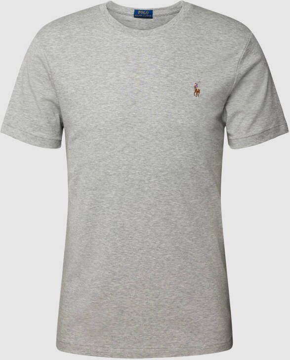 Ralph Lauren Zacht katoenen T-shirt met ronde hals en kenmerkende pony-borduursel Gray Heren