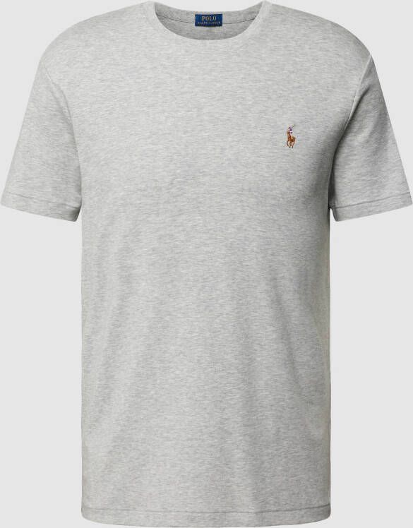 Ralph Lauren Zacht katoenen T-shirt met ronde hals en kenmerkende pony-borduursel Gray Heren