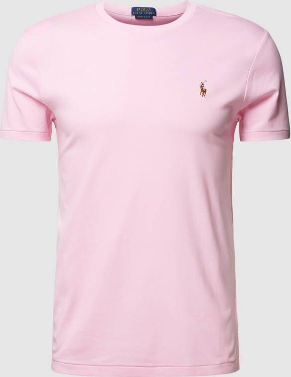 Ralph Lauren Roze Katoenen Crewneck T-shirt met Pony Borduurwerk Pink Heren