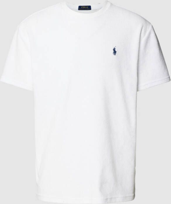 Ralph Lauren Geborduurd Logo Badstof T-shirt White Heren