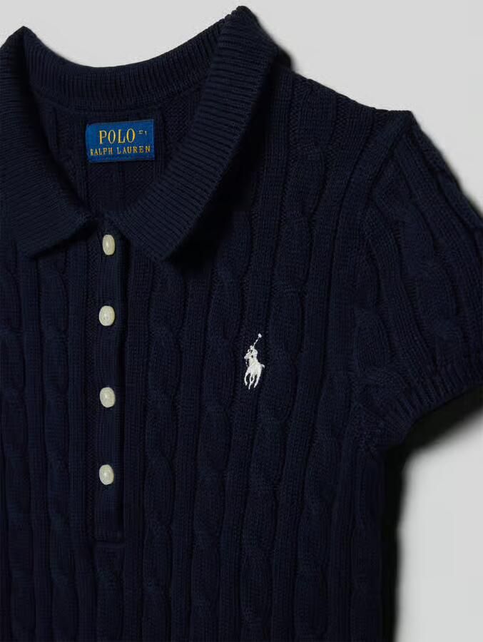 Polo Ralph Lauren Teens Gebreide jurk met kabelpatroon en labelstitching - Foto 2