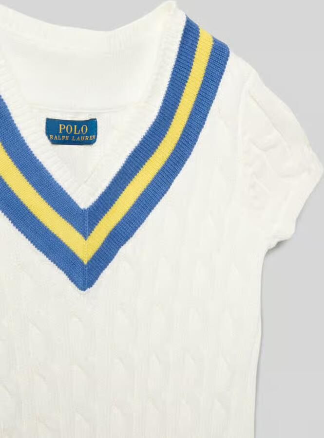 Polo Ralph Lauren Teens Gebreide knielange jurk van puur katoen
