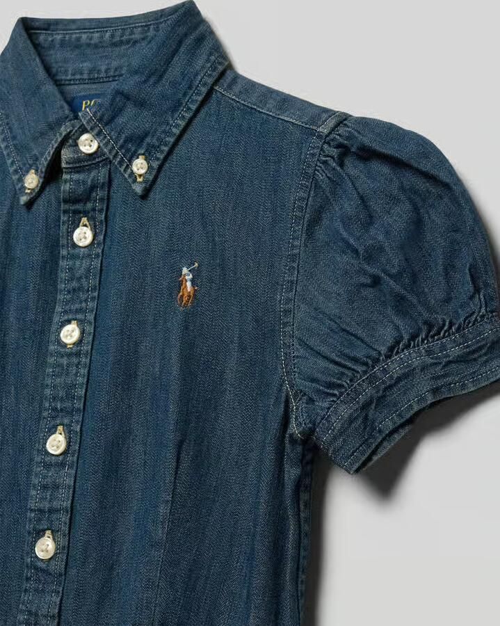 Polo Ralph Lauren Teens Getailleerde jeansjurk van puur katoen