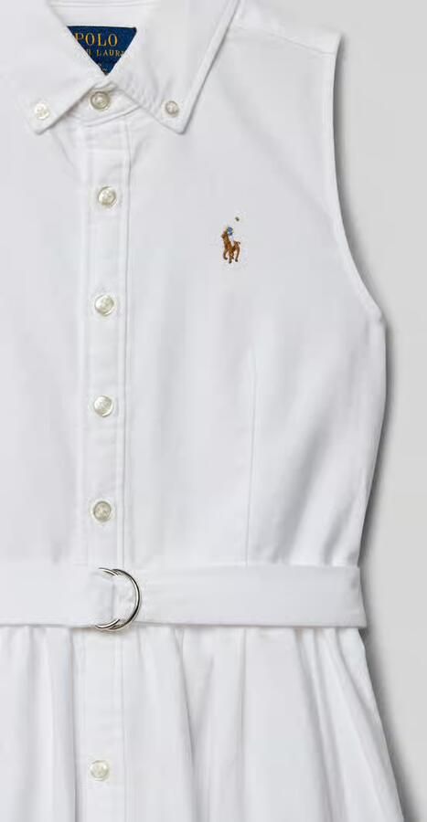 Polo Ralph Lauren Teens Getailleerde overhemdjurk van katoenmix model 'LATOYIAOXFSD' - Foto 2