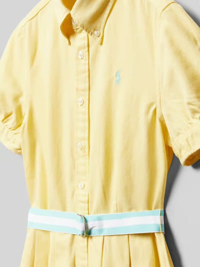 Polo Ralph Lauren Teens Overhemdjurk met button-downkraag en riem
