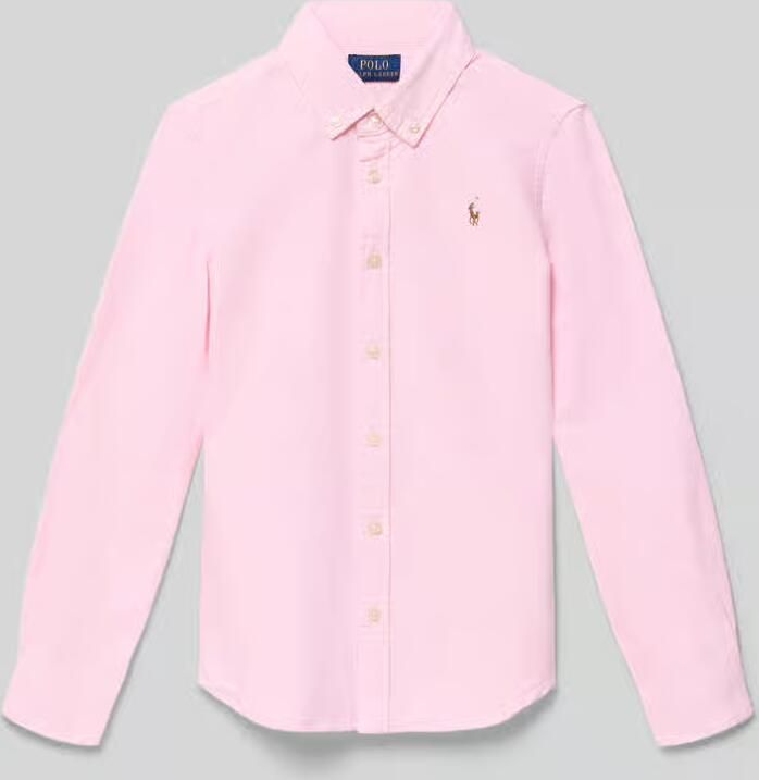 Polo Ralph Lauren Teens Regular fit overhemdblouse van puur katoen model 'TRINETTEOX-SHIRTS-BUTTON'