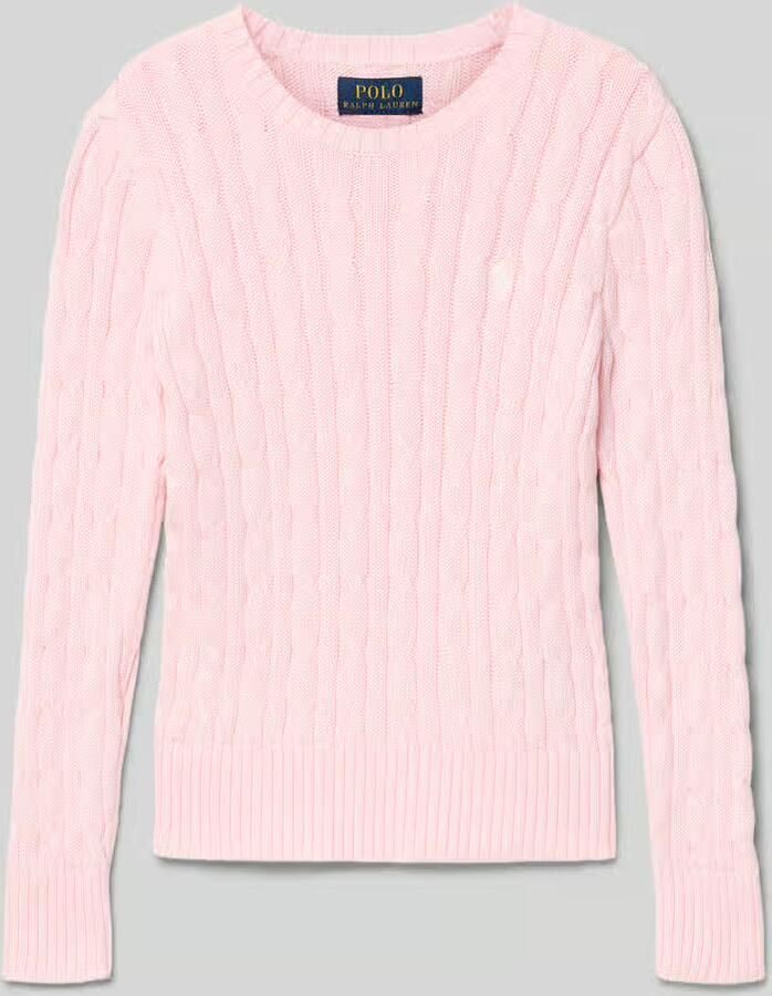 Polo Ralph Lauren Teens Gebreide pullover met kabelpatroon en ronde hals