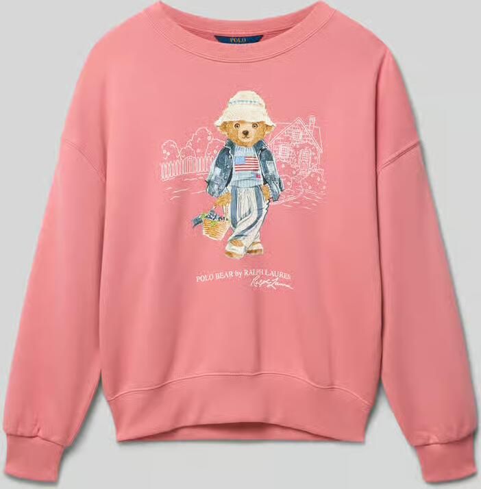 Polo Ralph Lauren Teens regular fit sweatshirt van katoenmix met BEAR-motief - Foto 2