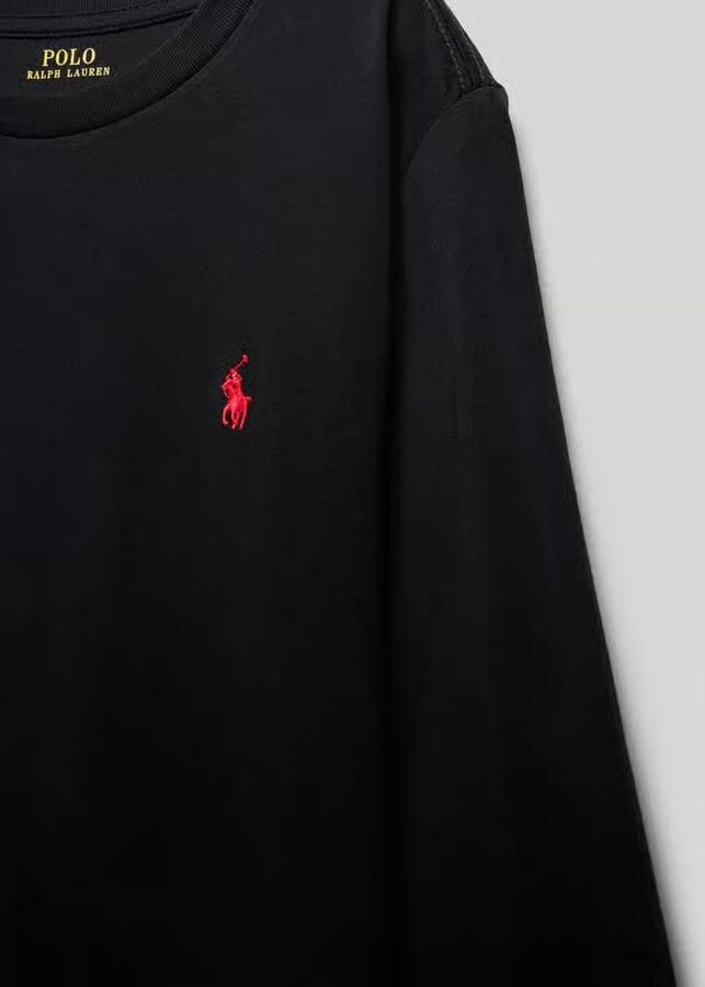 Polo Ralph Lauren Teens Shirt met lange mouwen ronde hals en labelstitching