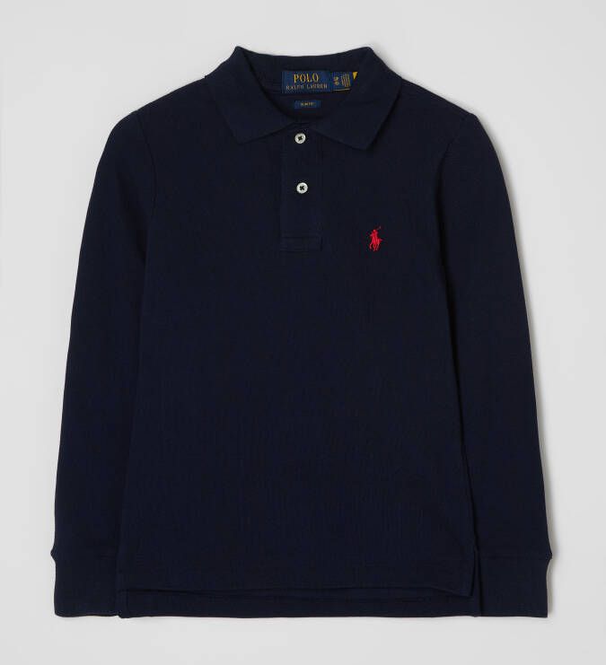 Polo Ralph Lauren polo met borduursels donkerblauw Jongens Katoen Polokraag 140-152