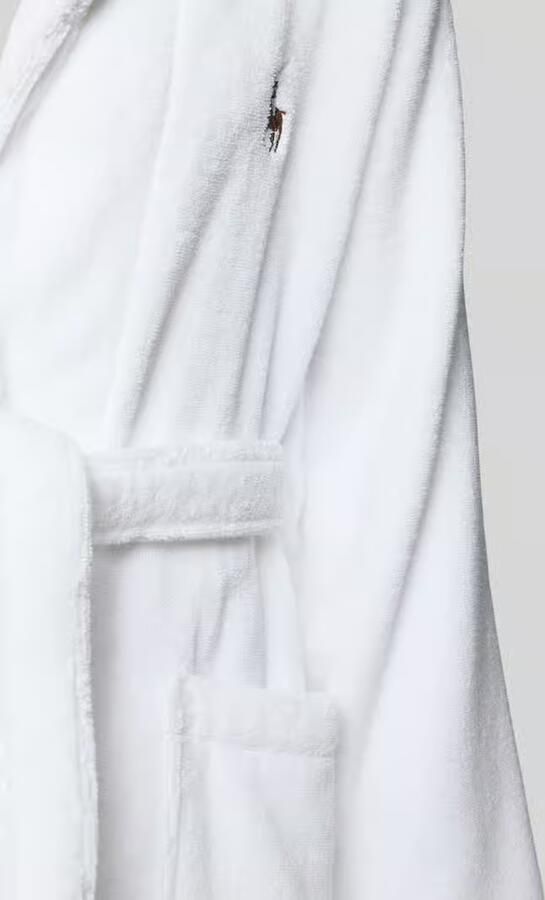 Polo Ralph Lauren Luxe witte katoenen logo-geborduurde badjas White Heren