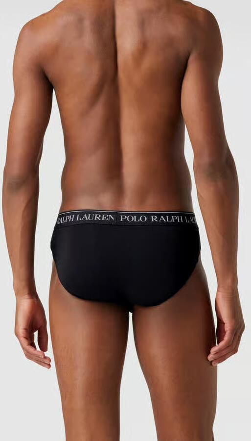Ralph Lauren Zwarte Heren Slip 3-Pack met Stretch Model Black Heren - Foto 2