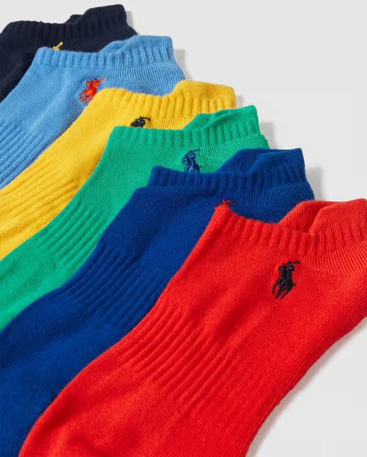 Polo Ralph Lauren Underwear Sneakersokken met logostitching in een set van 6 paar model 'SOLIDS' - Foto 3
