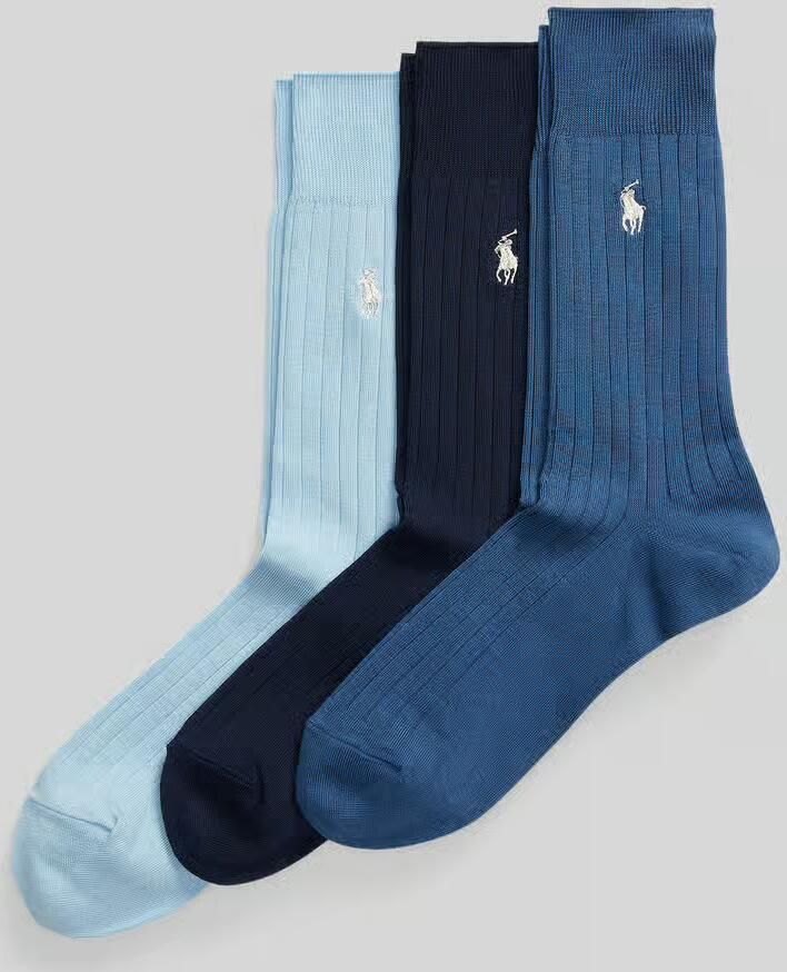 Polo Ralph Lauren Underwear Sokken met labelstitching in een set van 3 paar