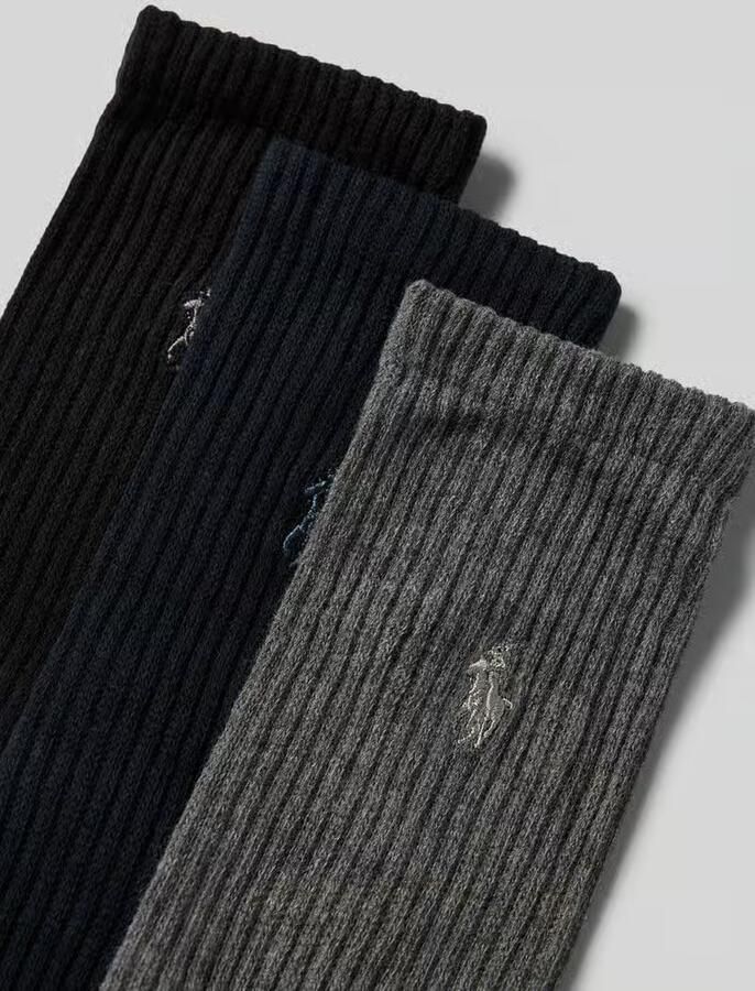 Ralph Lauren Assorti Crew Sock 3-Pack Navy Charcoal Black Multicolor Heren - Foto 5