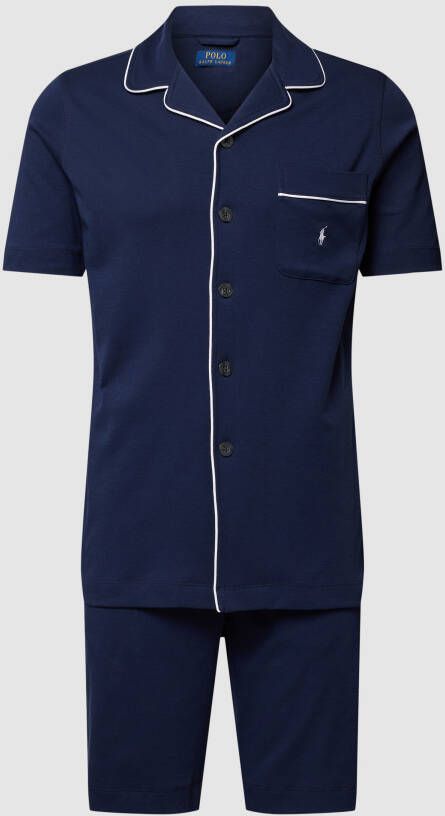 Polo Ralph Lauren Underwear Pyjama met reverskraag model 'JERSEY PIPING'