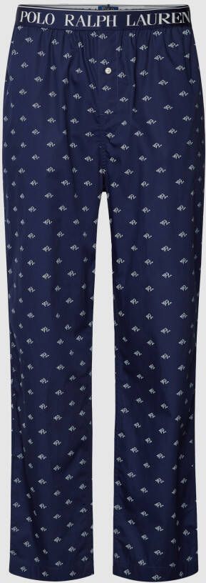 Ralph Lauren Comfortabele katoenen pyjamabroek met labeltaille Blue Heren