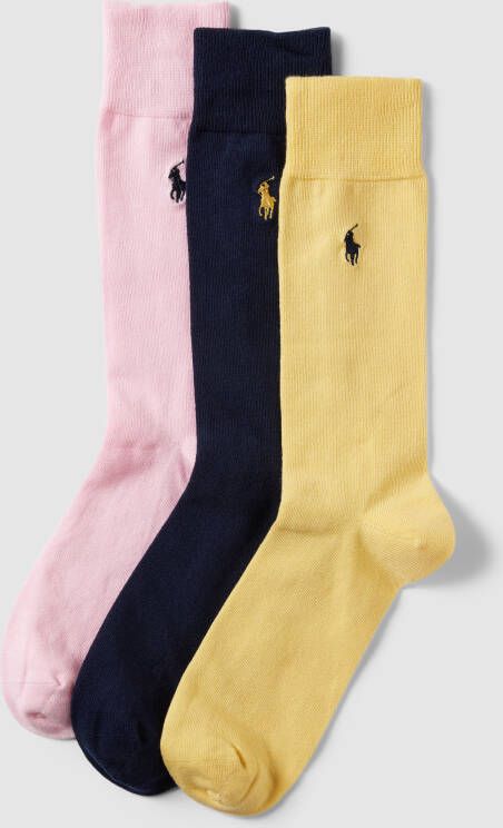 Polo Ralph Lauren Underwear Sokken met labelstitching in een set van 3 paar