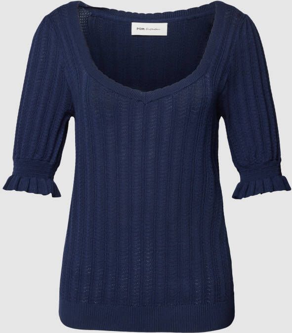 POM Amsterdam Gebreid shirt met broderie anglaise