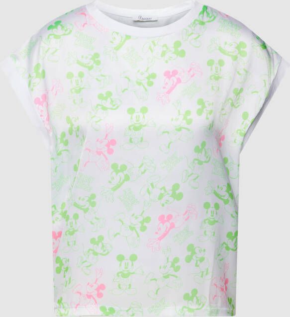 Princess GOES HOLLYWOOD T-shirt met all-over motiefprint model 'Matmix Mickey mouse'