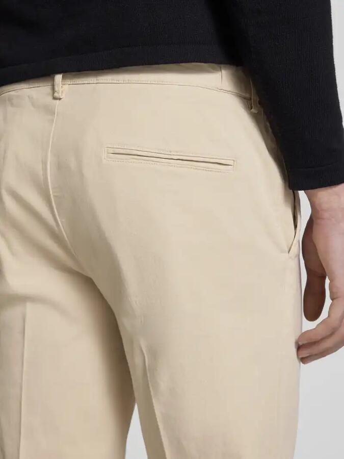 Profuomo Broek met persplooien en achterzakken